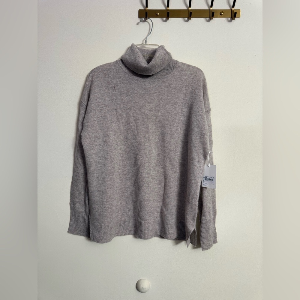 Nordstrom Heather Gray 100% Cashmere Turtleneck Sweater NWT XL - Picture 1 of 5